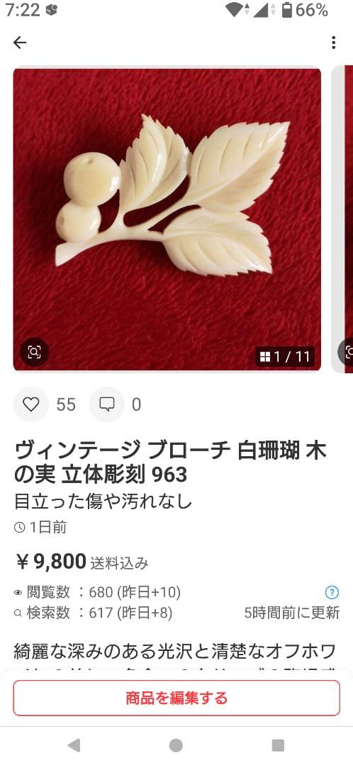 ブローチ イヤリング 水牛 彫刻 花 楕円ツイスト D2＆963 627 697