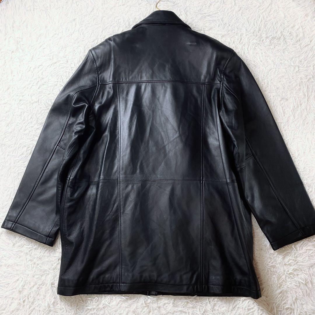 値下げ中4 VINTAGE ラムレザー ビッグ フィールドジャケット 羊革 黒