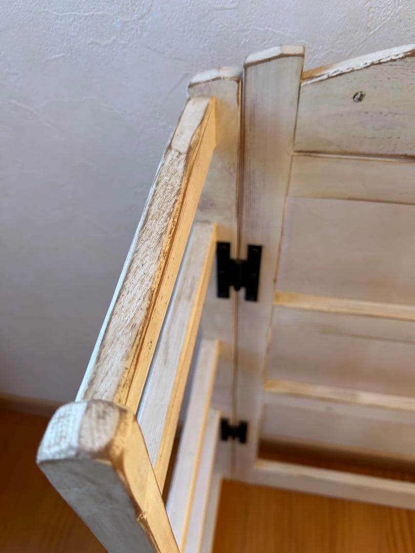 カントリー　折りたたみ木製棚　3段