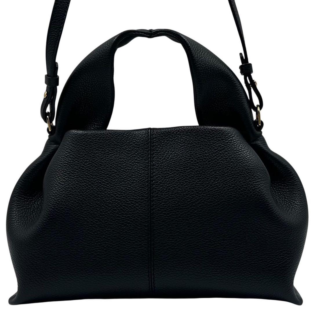美品 POLENE Numéro Neuf ハンドバッグ 2way レザー 黒