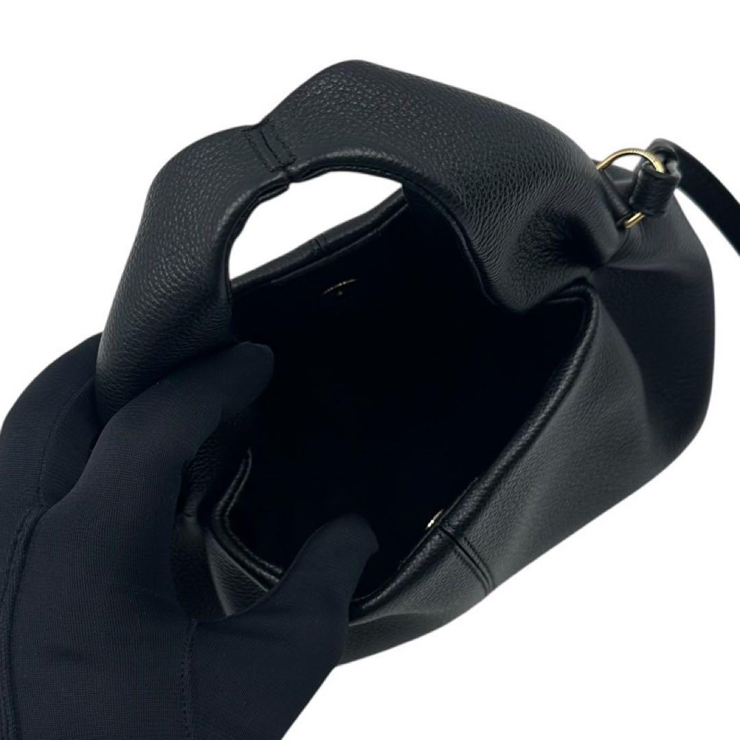 美品 POLENE Numéro Neuf ハンドバッグ 2way レザー 黒