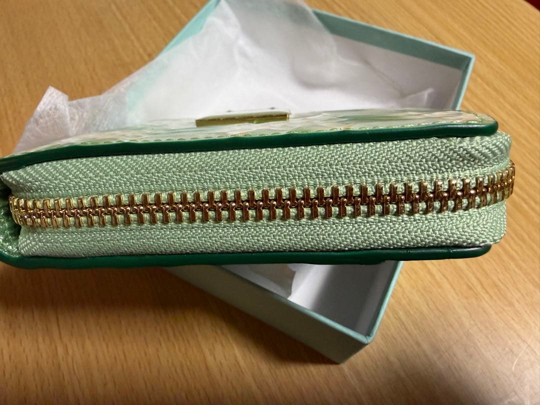 あすやすママさん専用　ハースケジュール　二つ折り財布 ミントグリーン