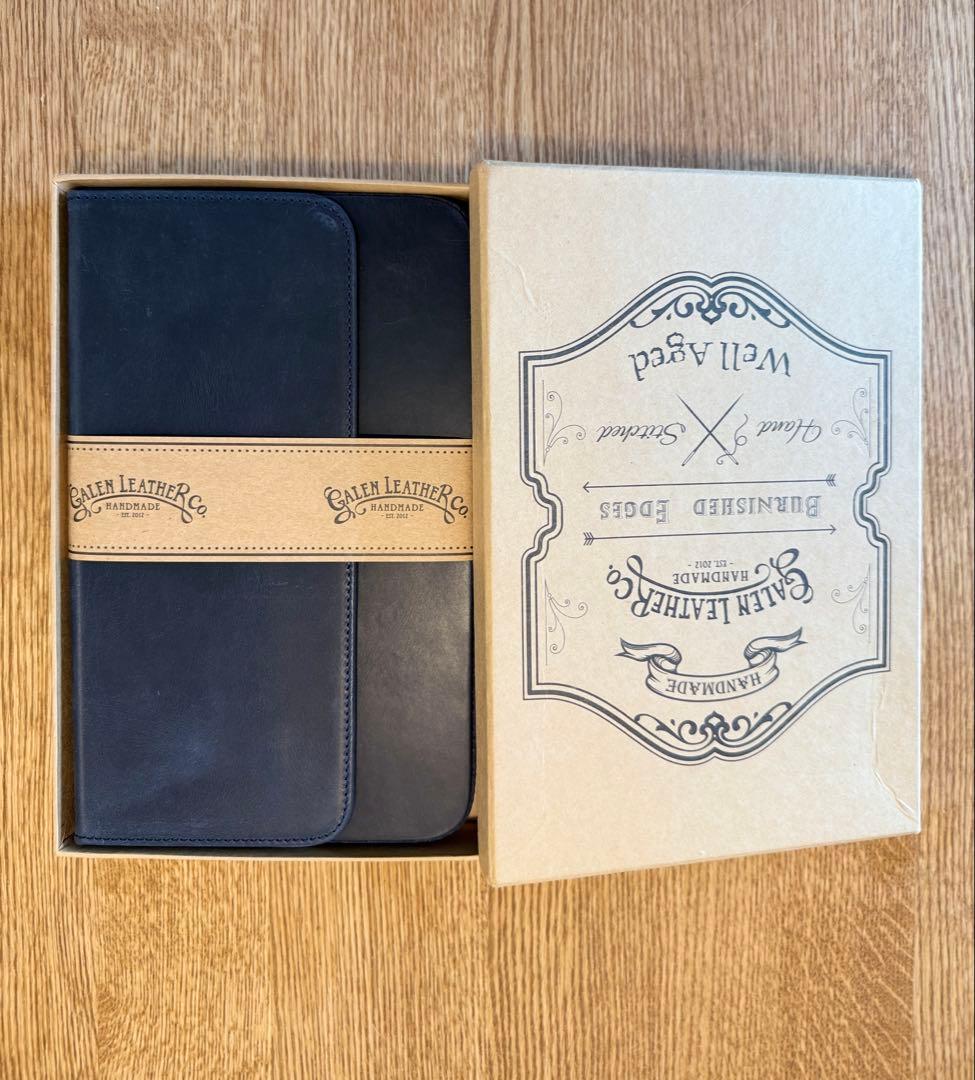 ガレンレザー 12本差しハードペンケース　クレイジーホース ネイビー