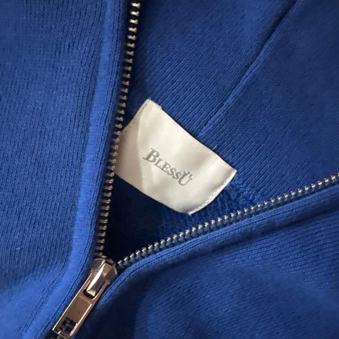 BlessU 青 ジップアップパーカー Lサイズ
