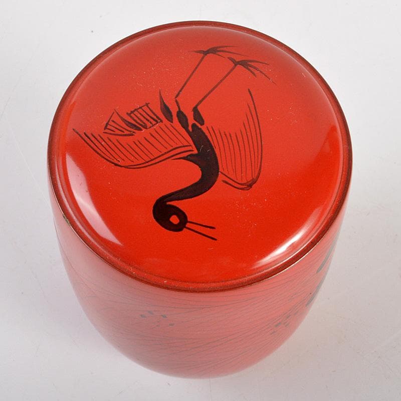 茶道具　塗師　龍斎作　朱塗　玄々斎好　曙棗　共箱　V　6214