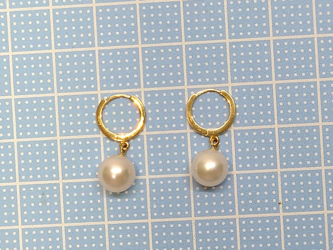 あこや真珠　k18フープピアス