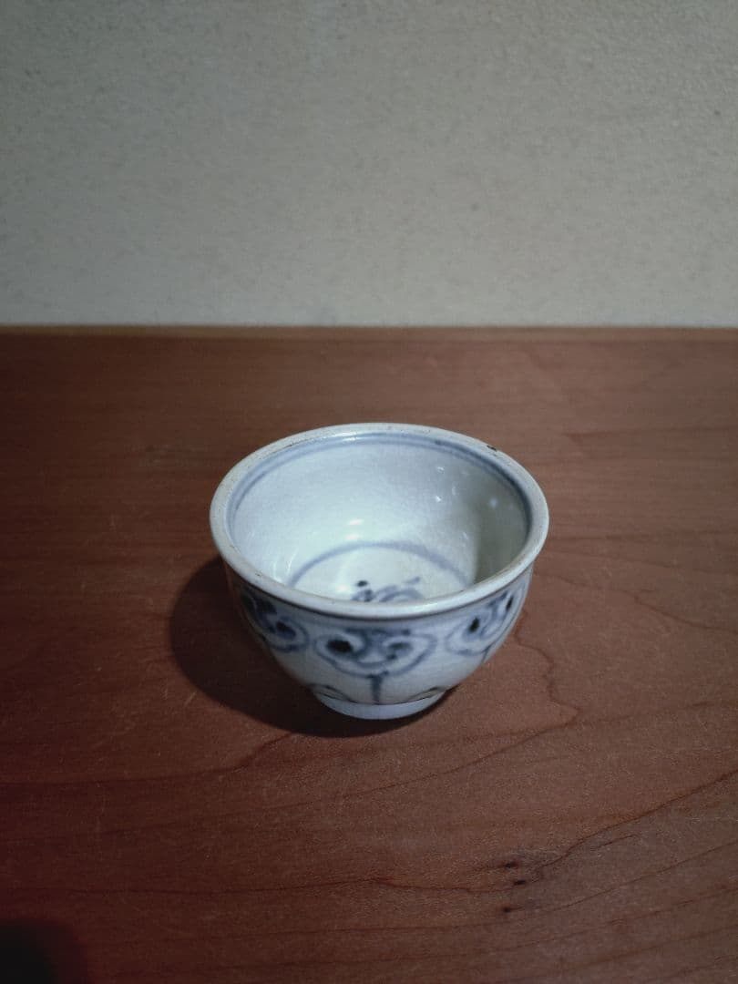 安南 青花 花紋 盃