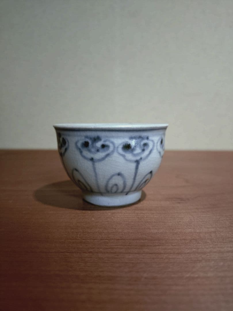 安南 青花 花紋 盃