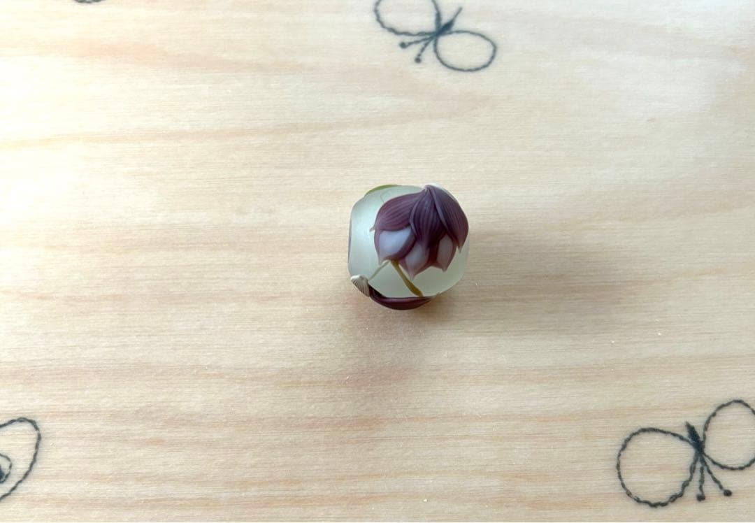 コアガラス　とんぼ玉　紫木蓮　新品未使用