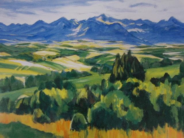 今関一馬、【美瑛遠望】、希少な額装用画集より、新品額装付、状態良好