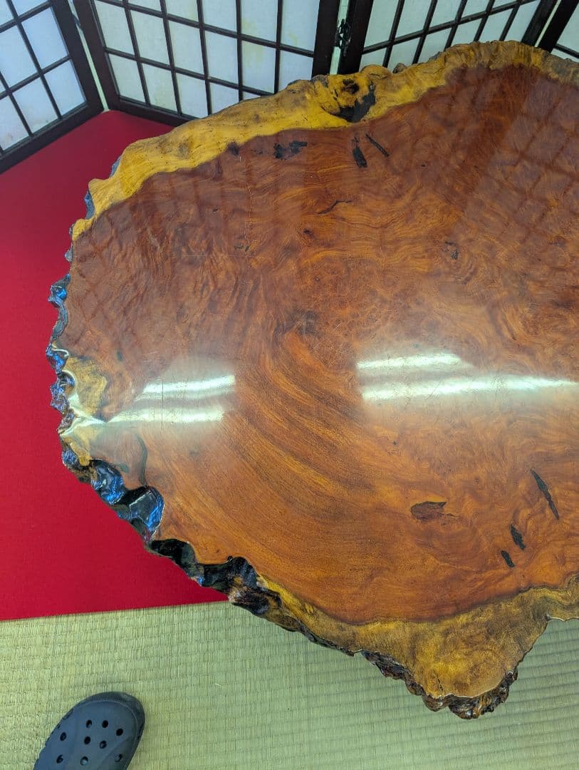 花梨瘤 瘤杢 玉杢 一枚板 総無垢 座卓 特大高級花梨材 葡萄杢 銘木 本花梨