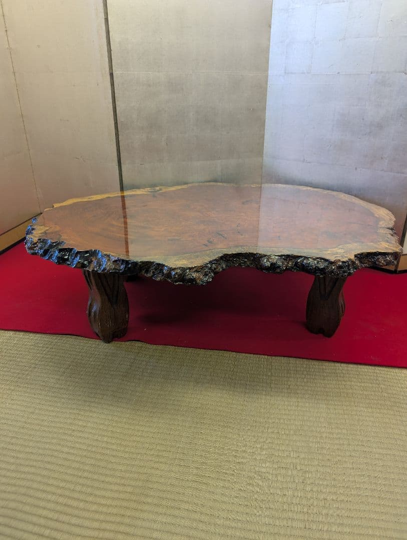 花梨瘤 瘤杢 玉杢 一枚板 総無垢 座卓 特大高級花梨材 葡萄杢 銘木 本花梨