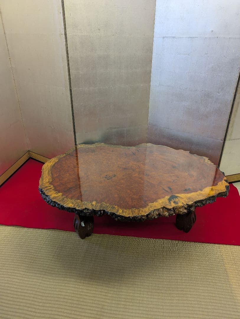 花梨瘤 瘤杢 玉杢 一枚板 総無垢 座卓 特大高級花梨材 葡萄杢 銘木 本花梨