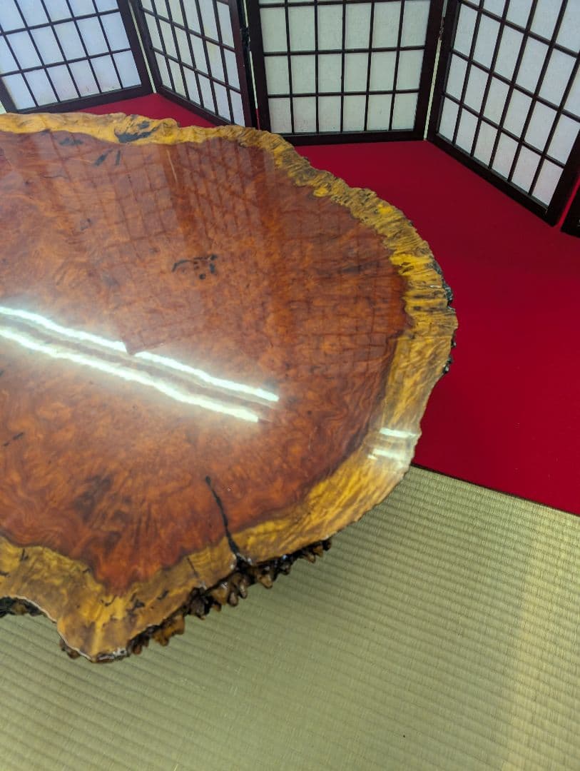 花梨瘤 瘤杢 玉杢 一枚板 総無垢 座卓 特大高級花梨材 葡萄杢 銘木 本花梨
