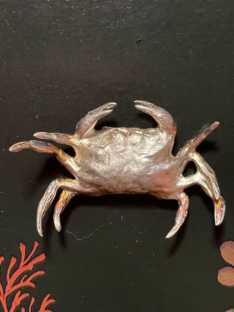 ティファニー ヴィンテージ　ケース　ポット　シルバー　グラス　蟹　銀　工芸品