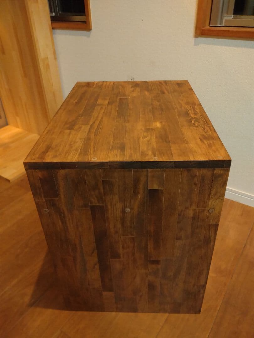 木製　ハンドメイド　オーダー　コの字　ワトコオイル　棚　シェルフ　ラック　水槽台