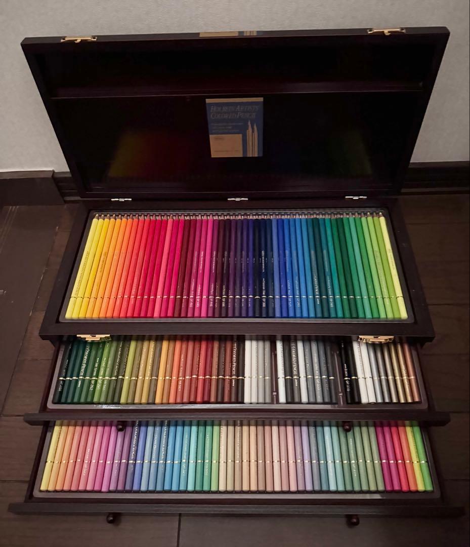 新品 未使用 ホルベイン アーチスト 色鉛筆 木函セット 150色 木箱 全色
