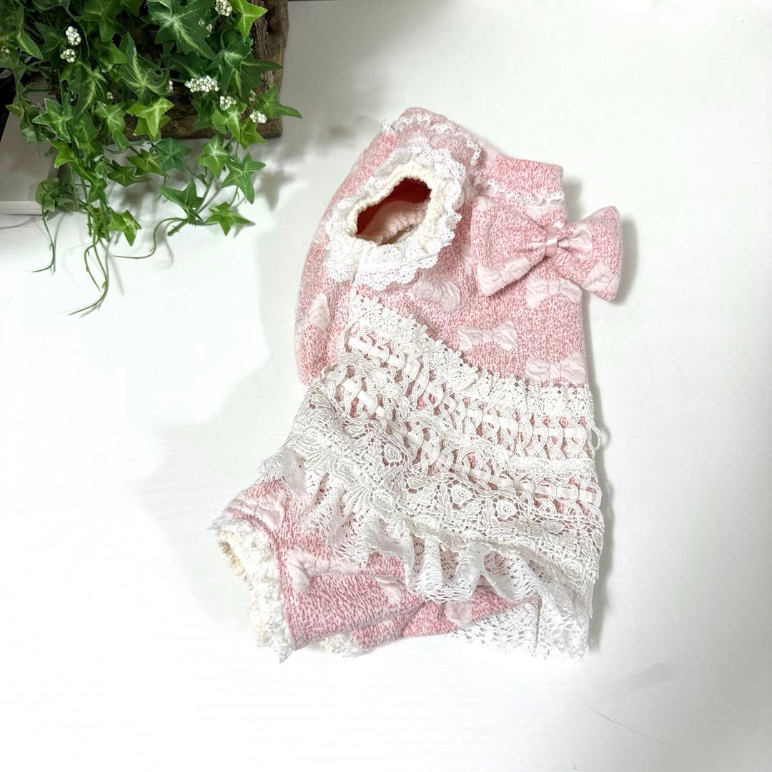 犬服ハンドメイド　リボンロンパ