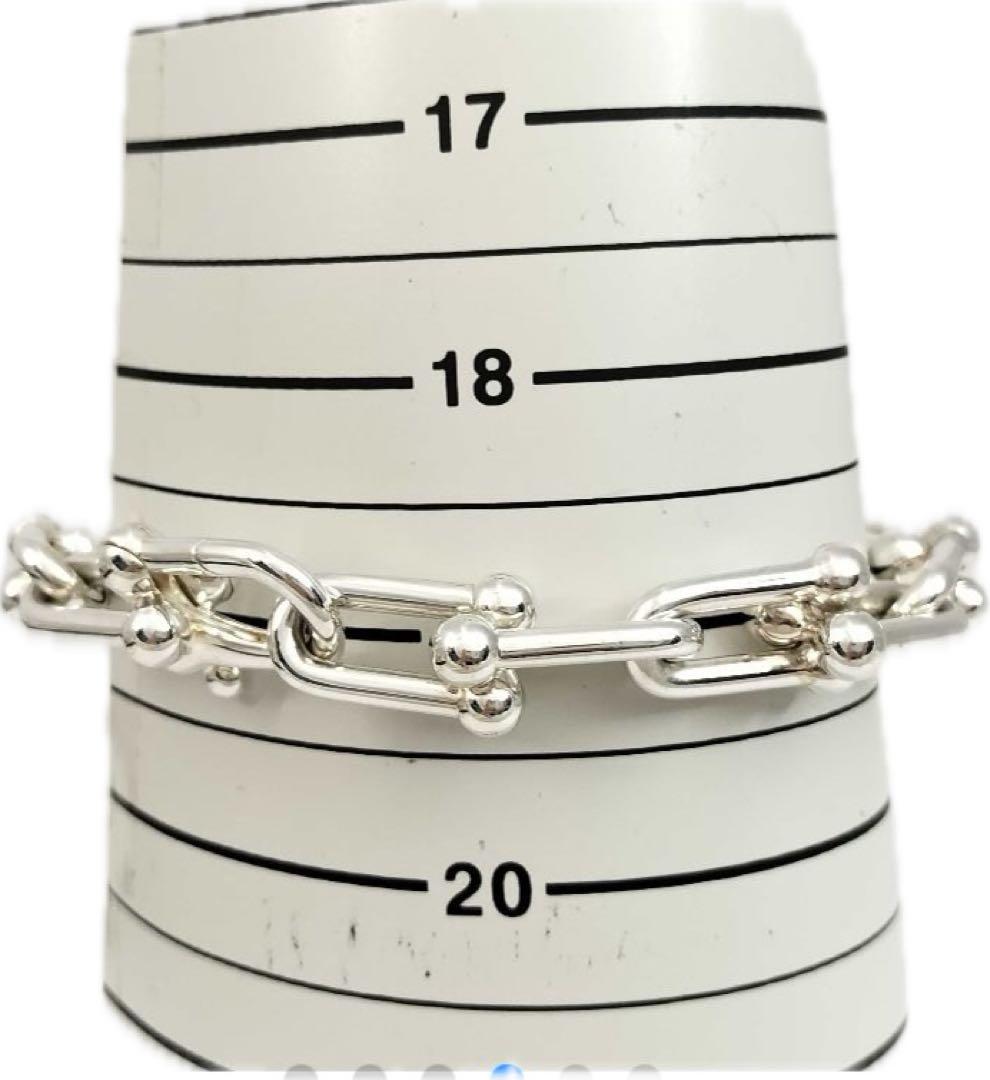 Tiffanyハードウェアリンクブレスレットラージ SV925 15コマ