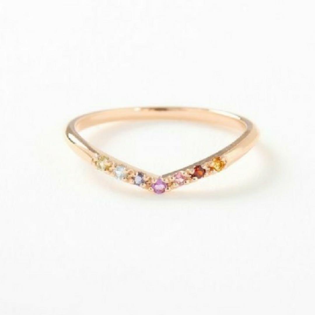 エテ K10PG Vライン アミュレット ピンキーリング