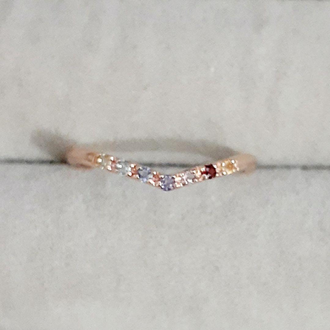 エテ K10PG Vライン アミュレット ピンキーリング