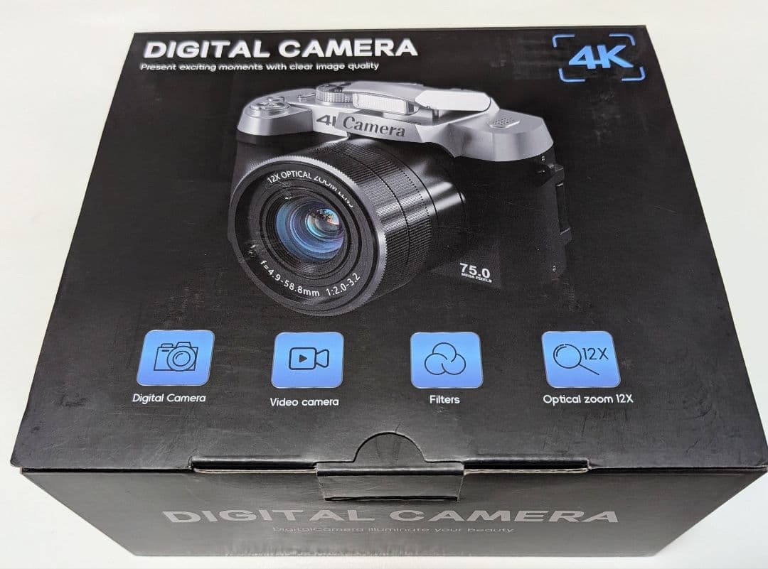 最新12倍光学ズーム デジタルカメラ 7500万画素 3.0インチ液晶画面