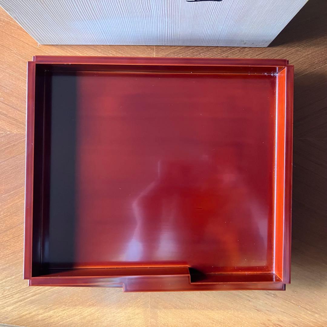 象彦 脚付き盆 溜塗り