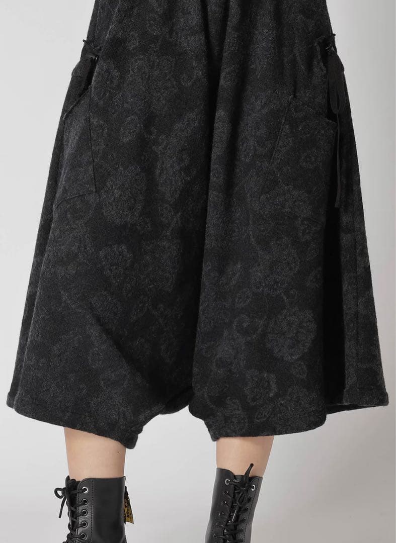 新品y‘s FLOWER PANTS ブラックパンツ