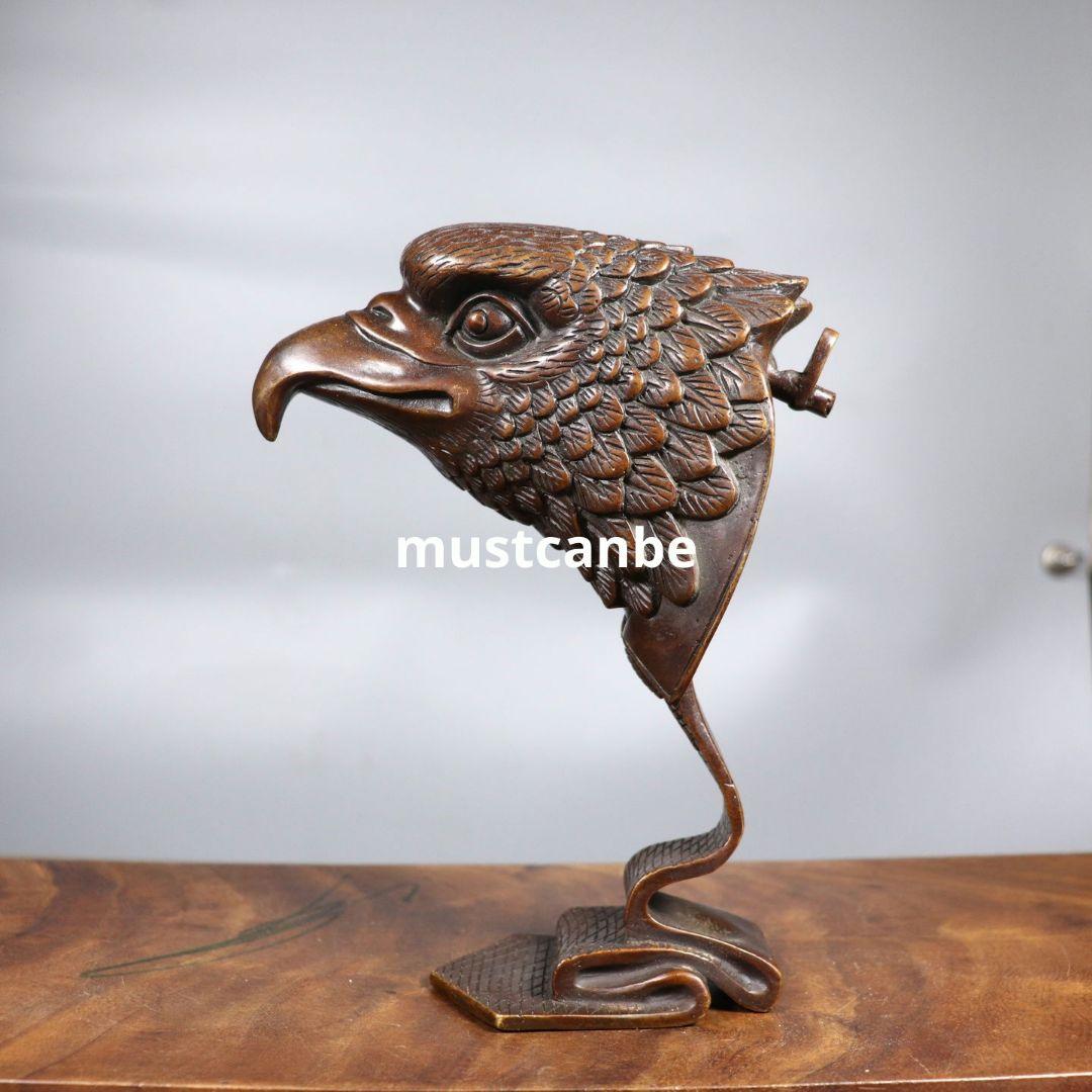 銅制 鷹頭 形独特な 装飾品 工芸品 置物