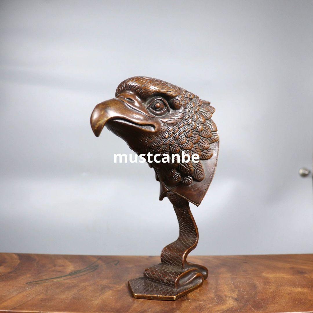 銅制 鷹頭 形独特な 装飾品 工芸品 置物