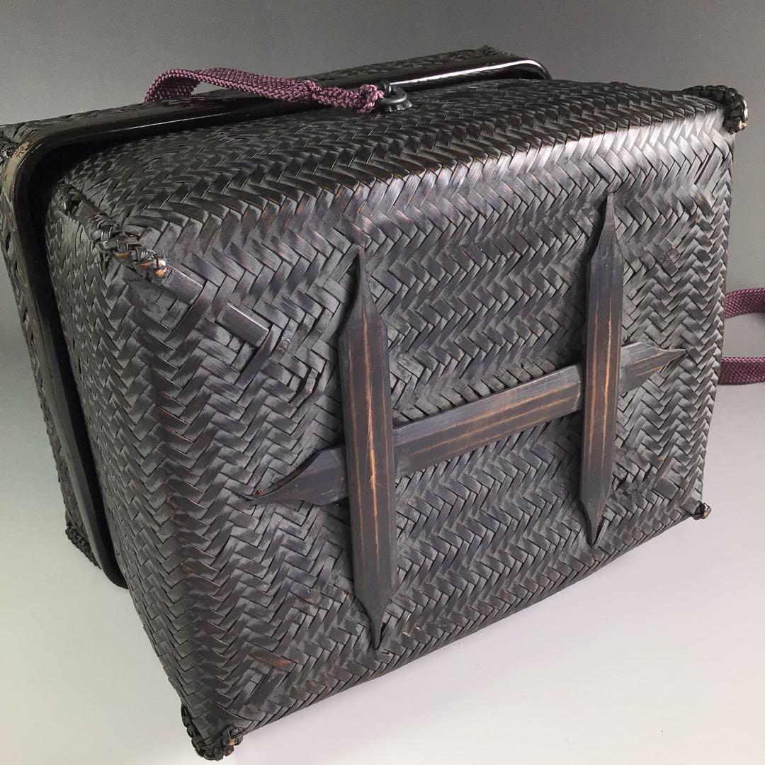 Ｐ８８６　御所籠　『平安　粟田元竺作』『利休形』『茶器揃』　共箱　茶道具