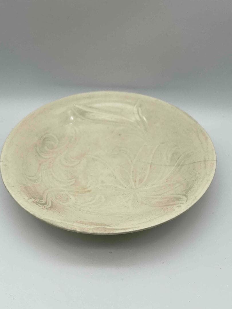 宋時代 定窯　白磁刻花皿 小盤　茶道具　繊細　唐物　古物(E-88)