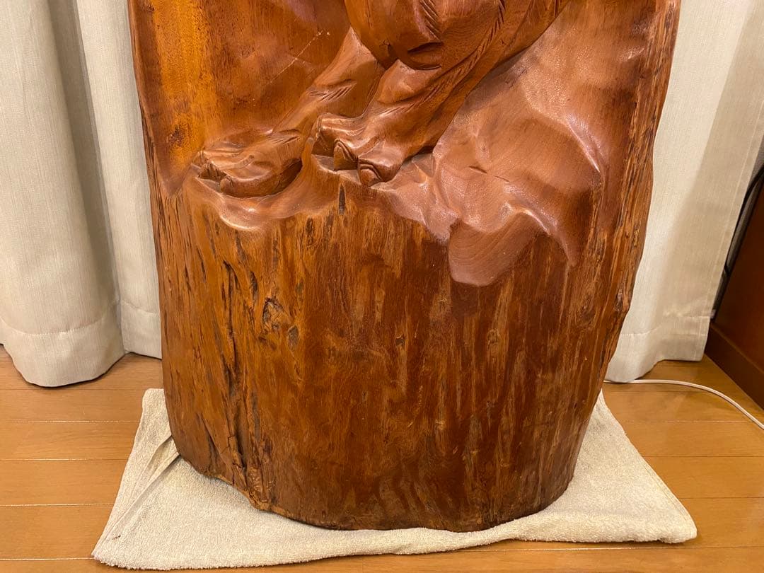 衝立　一刀彫　木彫り彫刻　天然木　間仕切り 和風 オブジェ