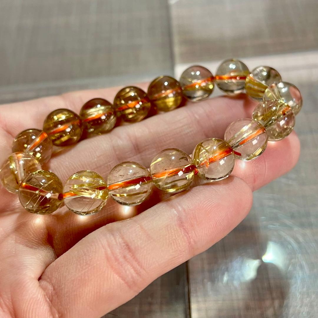 無着色の針　ゴールドルチルブレスレット　ルチルクォーツ　9-10