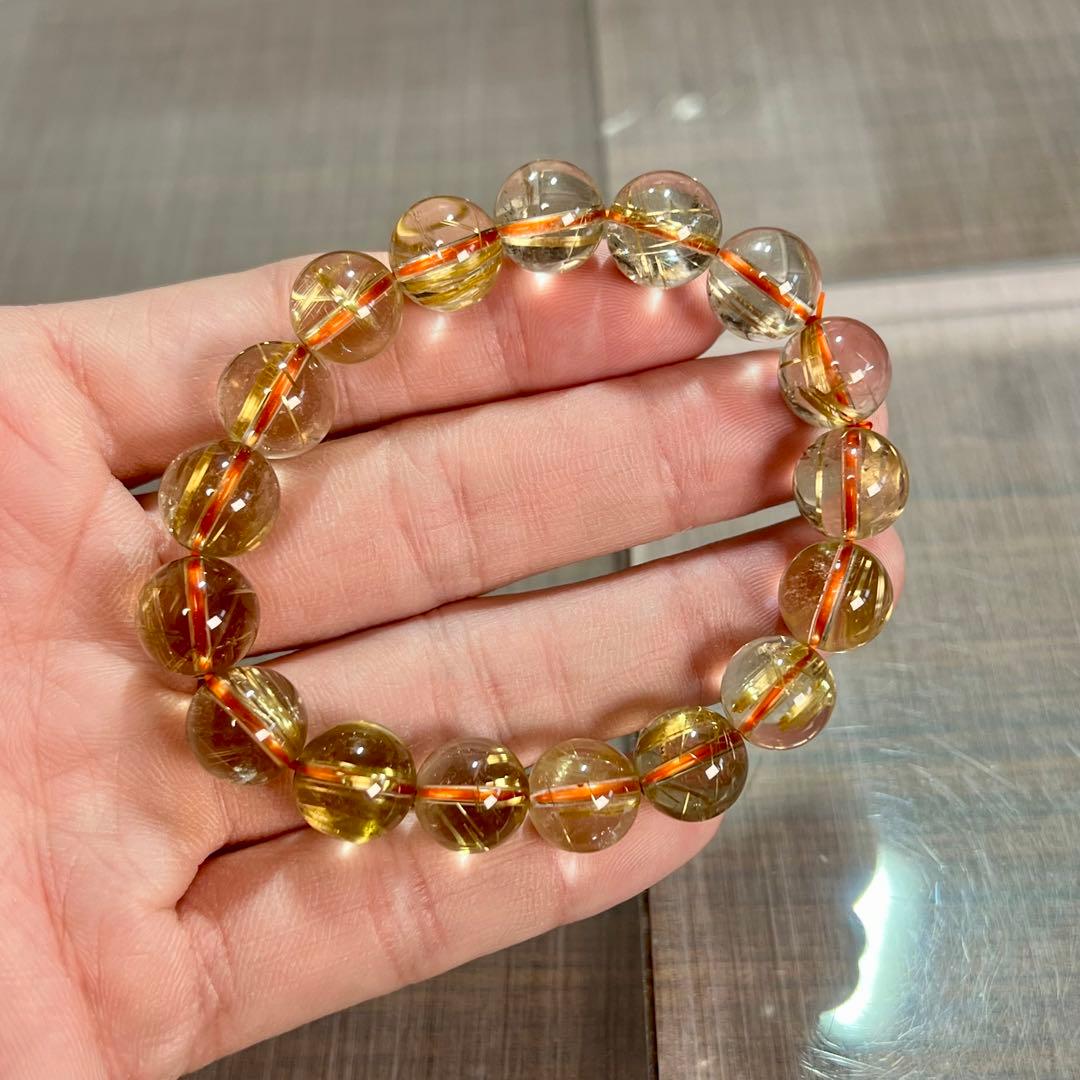 無着色の針　ゴールドルチルブレスレット　ルチルクォーツ　9-10