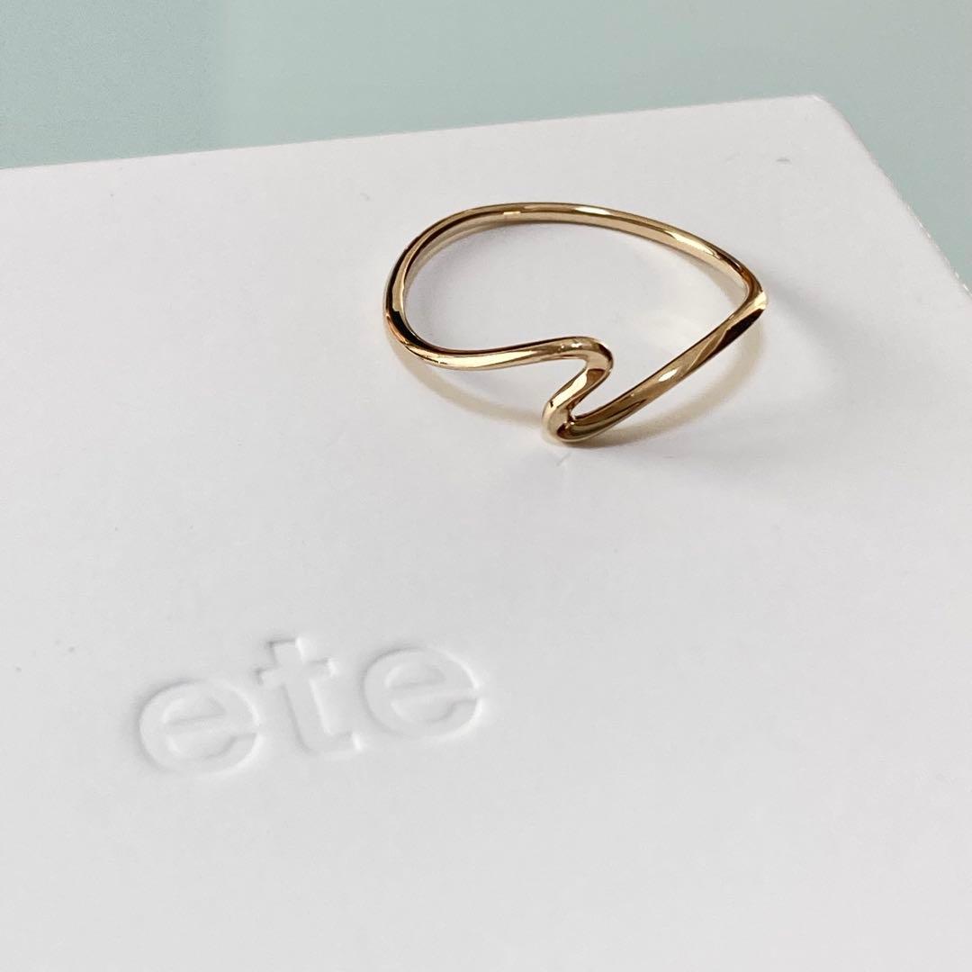 ete K10 ウェーブ リング 15号 レイヤード 美品