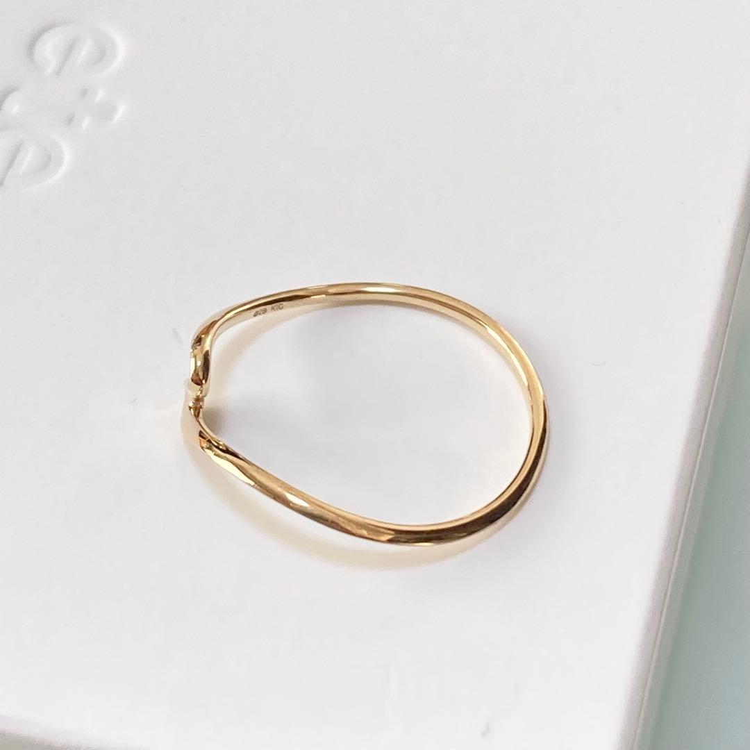 ete K10 ウェーブ リング 15号 レイヤード 美品