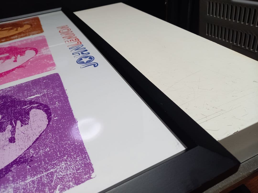 ジョン　レノン　マルチカラー　ポップアート　ポスター　ブラック　ウッド　フレーム