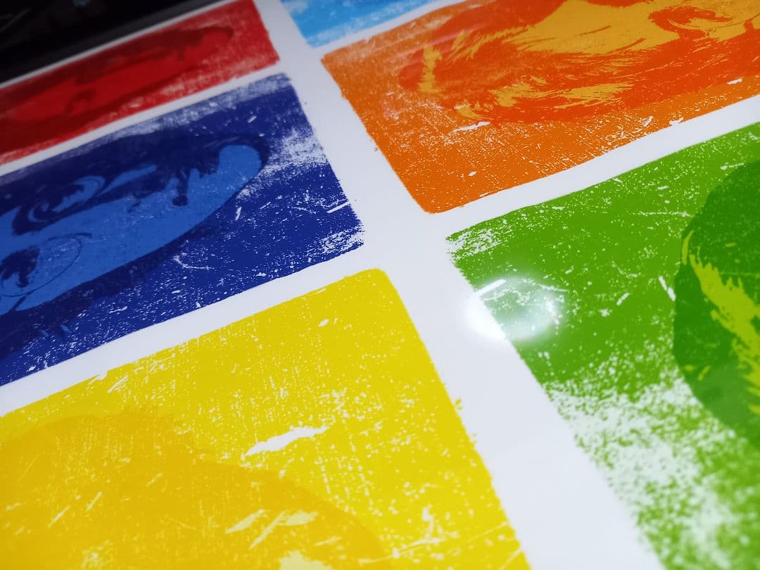 ジョン　レノン　マルチカラー　ポップアート　ポスター　ブラック　ウッド　フレーム