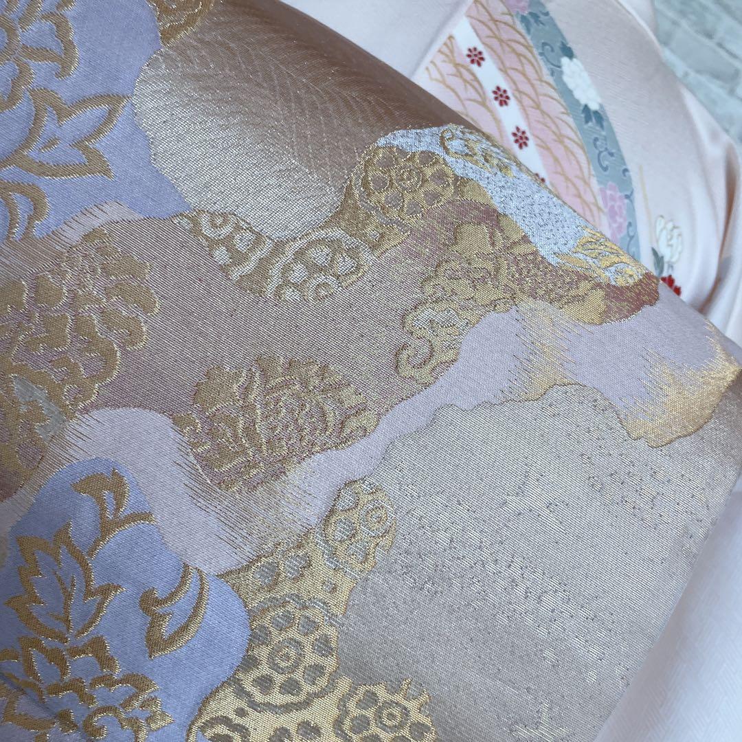 訪問着　フルセット　雪輪　紐紋様　檜垣地紋　金彩加工　着物　H7