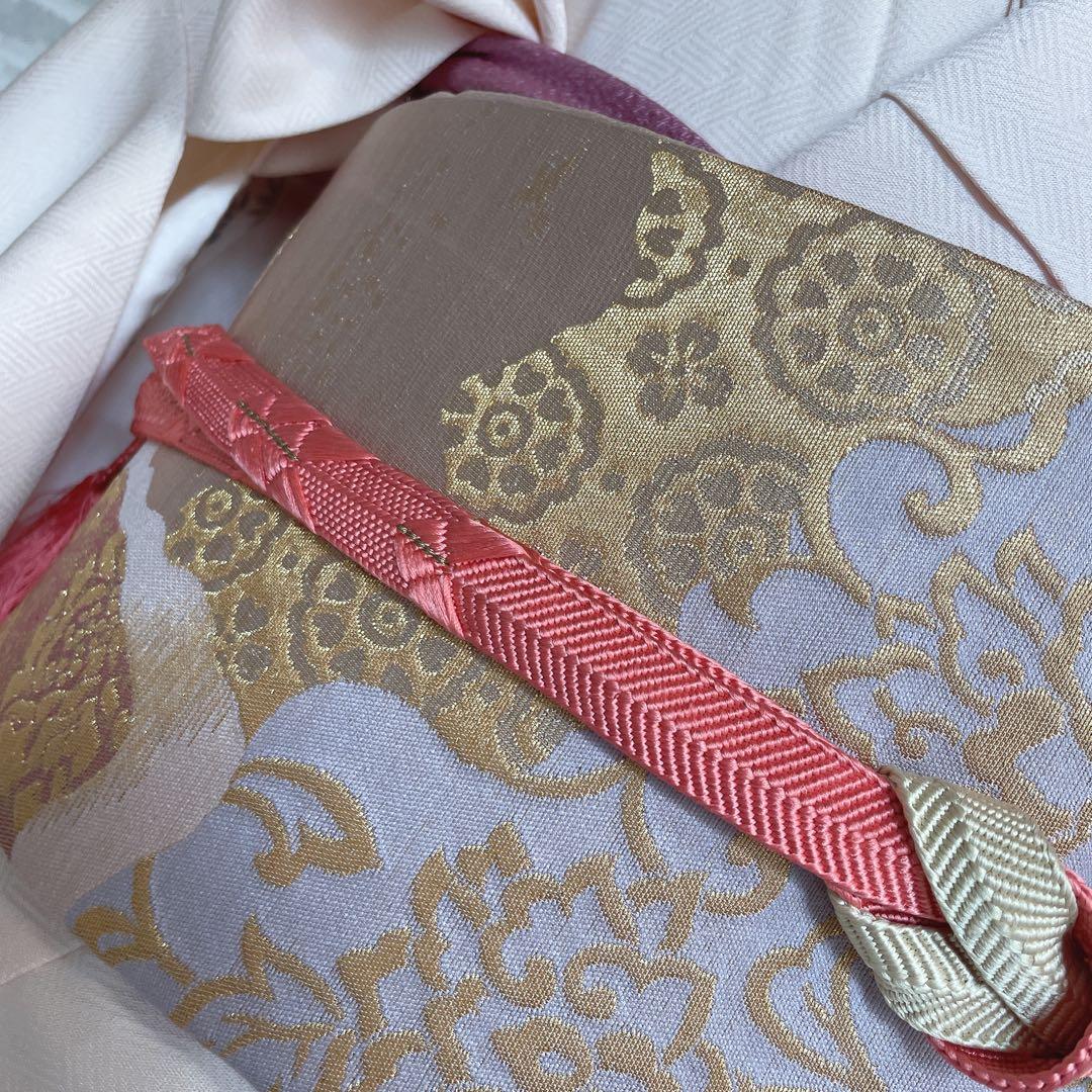 訪問着　フルセット　雪輪　紐紋様　檜垣地紋　金彩加工　着物　H7