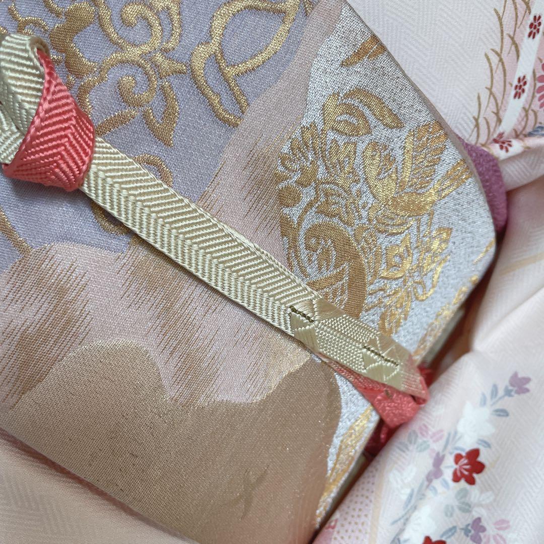 訪問着　フルセット　雪輪　紐紋様　檜垣地紋　金彩加工　着物　H7