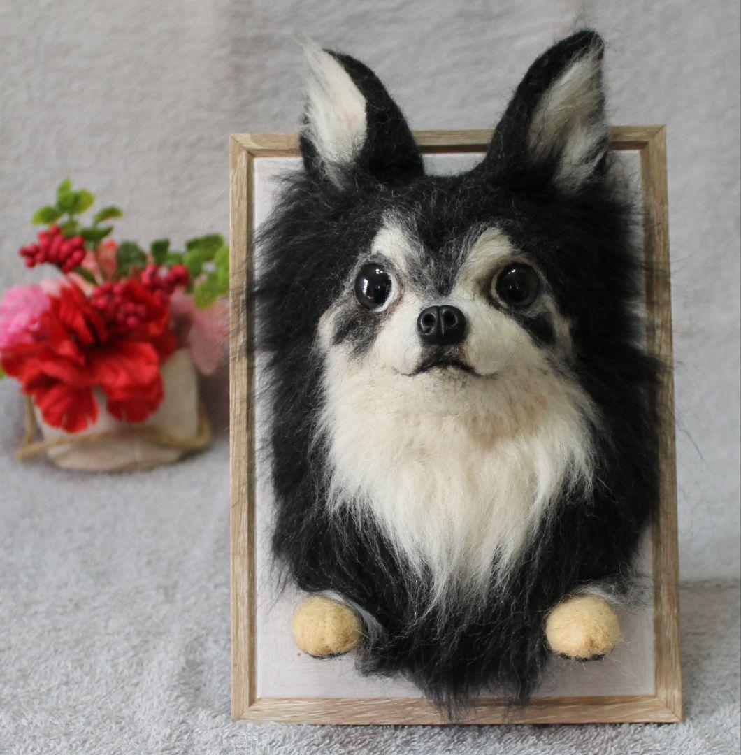 梅太郎さま専用 羊毛フェルト 額飾り 「リアルで可愛いワンちゃん」チワワ