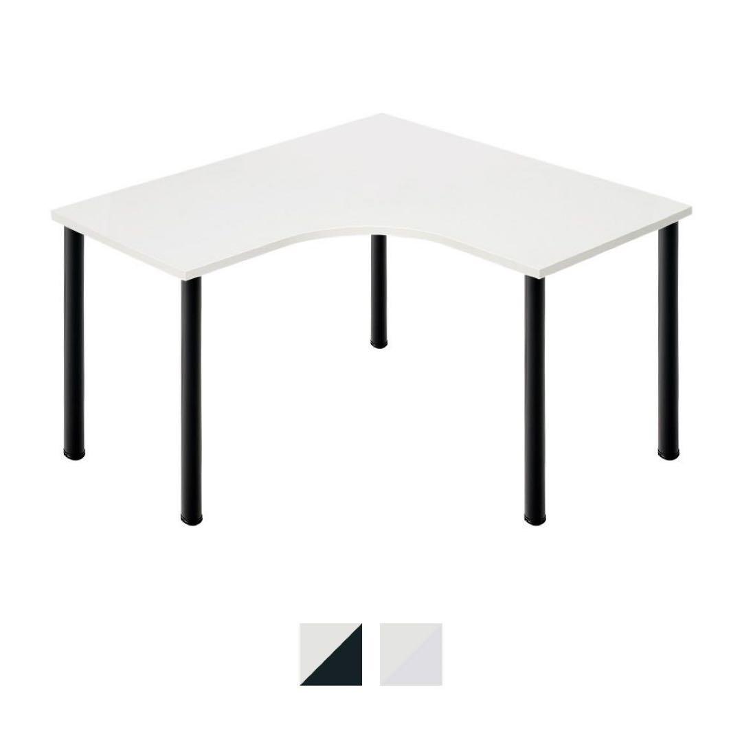 D3デスク 天板Lタイプ 白 アジャスター脚 幅120cm