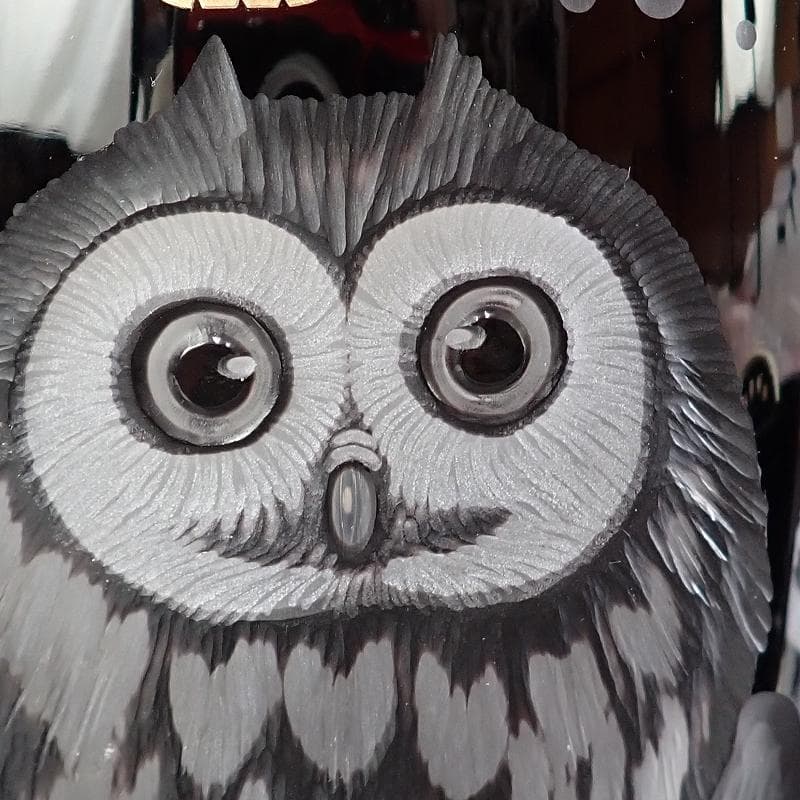 RU-5232　マイセン　クリスタル　フクロウ彫刻　大花瓶　約25㎝