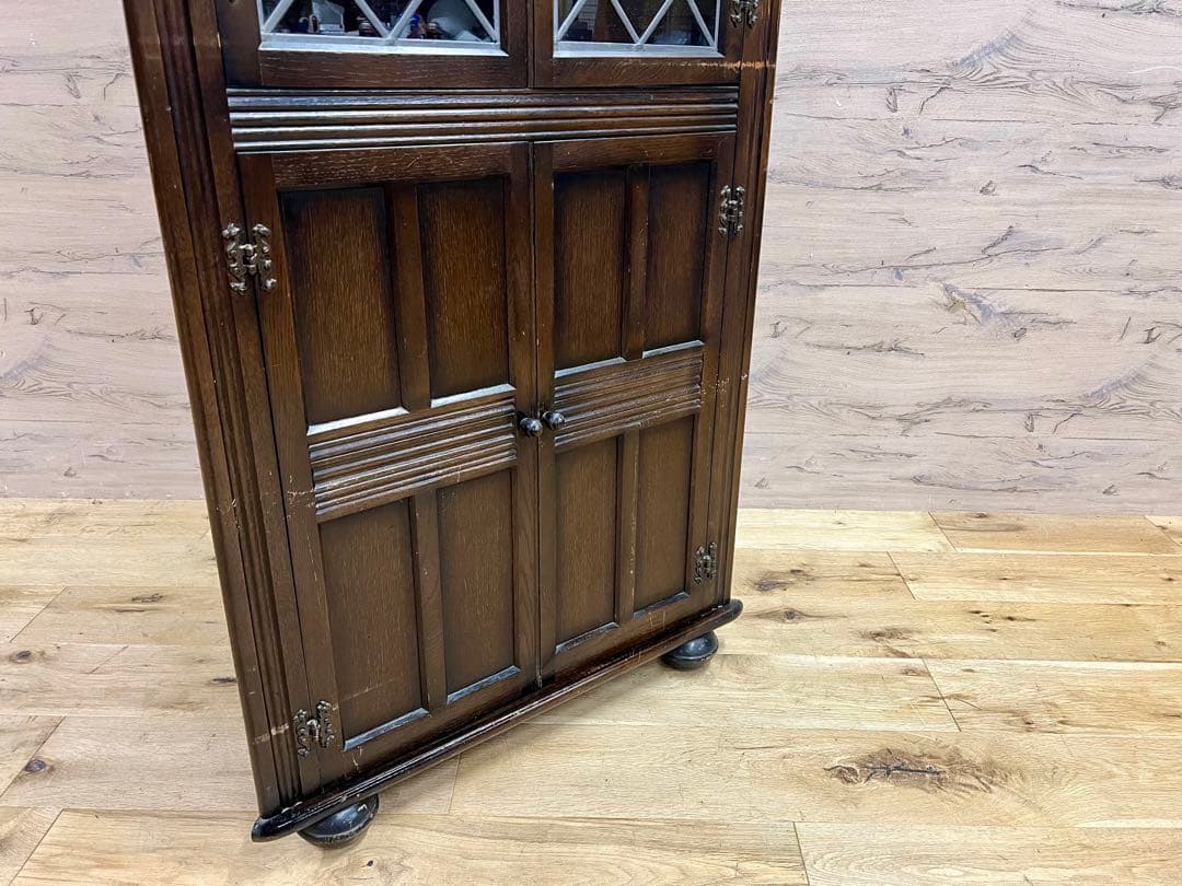 GMIS260○西洋 イギリス アンティーク コーナーキャビネット 飾り棚