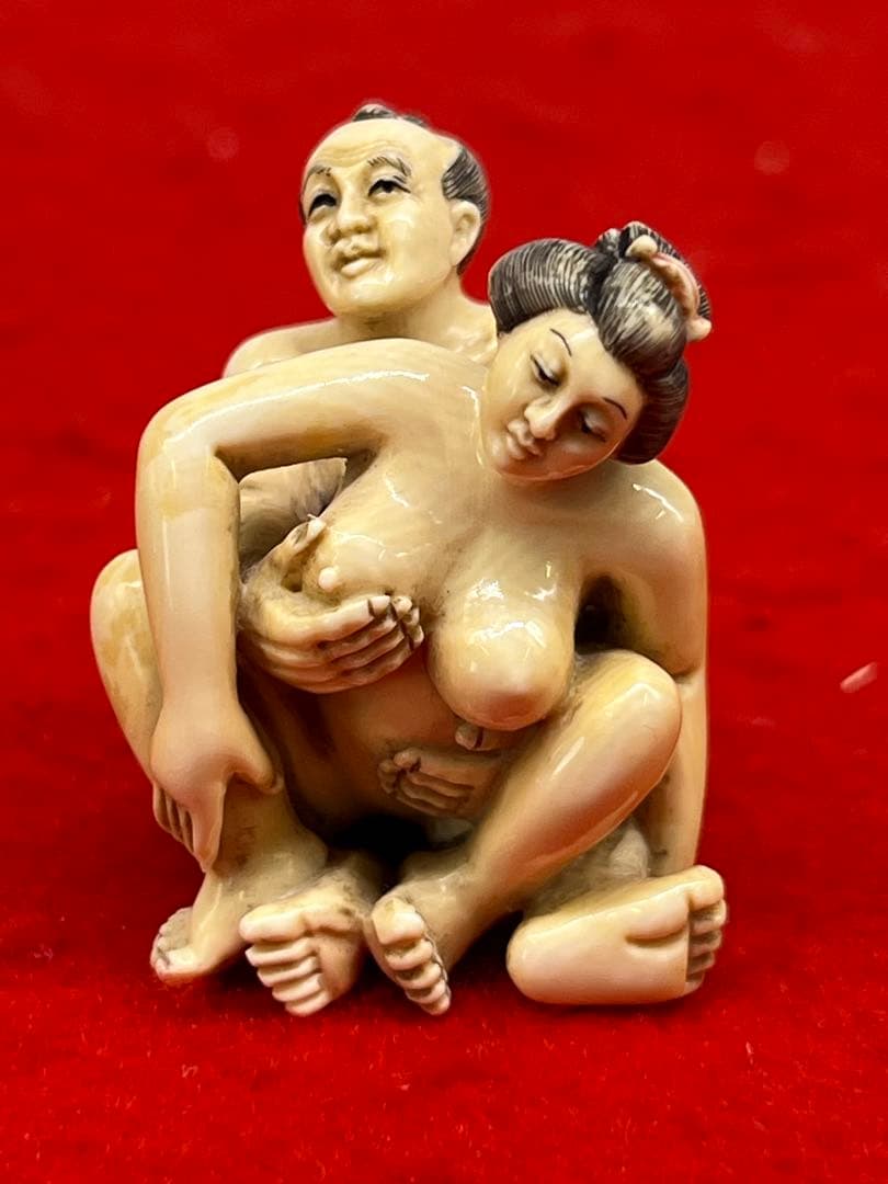 鈴坊 極上『浮世絵春画』 根付 　　（提げ物 /緒締め /重さ：22g