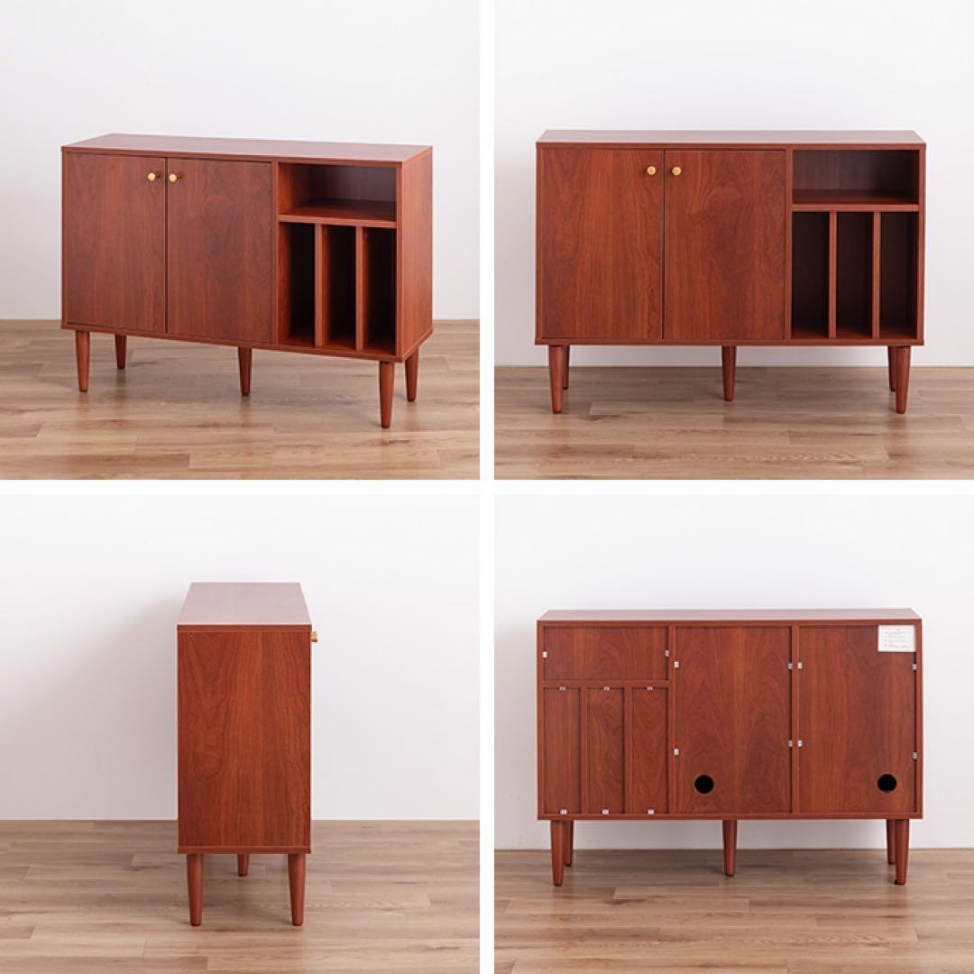 【幅100cm】本棚付きキャビネット