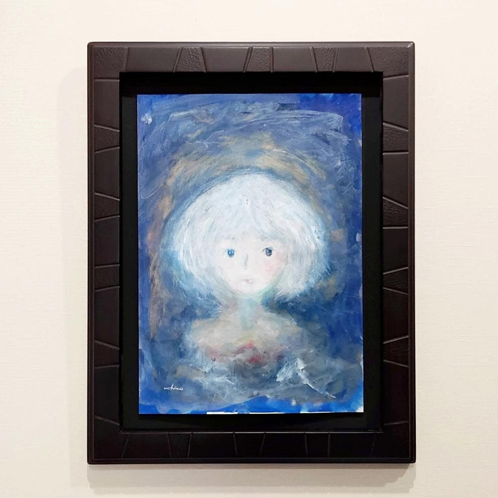 内野隆文　青い鳥　絵画　人物画　肖像画　宗教画　イコン　現代美術　アート作品　額