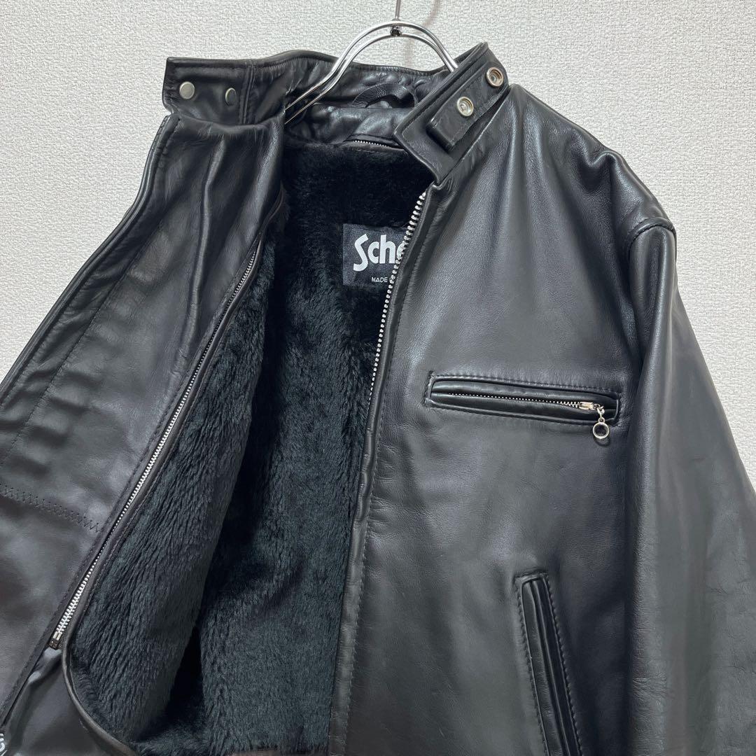 【極美品】Schott シングル レザージャケット 38 ファー ライナー付き
